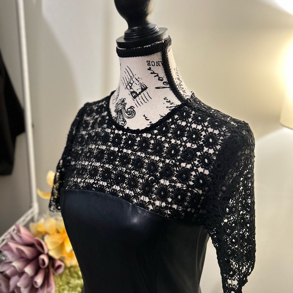 STUNNING , ZARA , black faux leather short dress size S - Picture 12 of 13